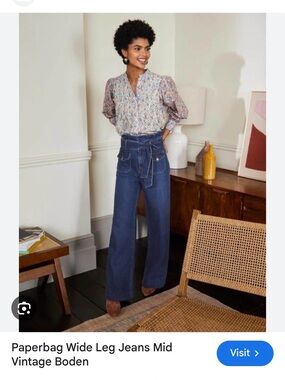 Boden paper bag wide leg jeans
